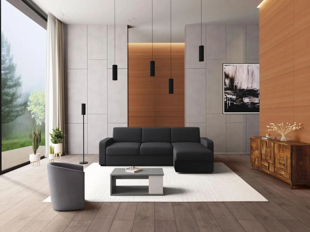 Table Basse ALDANA - Plateau Relevable - Bois & MDF - Béton Et Blanc 8 Table Basse ALDANA - Plateau Relevable - Bois & MDF - Béton Et Blanc – Image 6