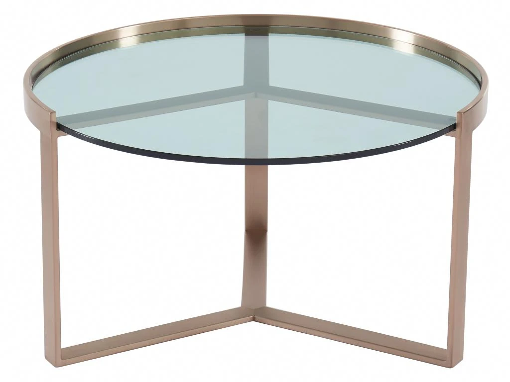 Tables Basses Gigognes En Verre Trempé Et Acier Inoxydable - Transparent Et Cuivré - BASERI 6 Tables Basses Gigognes En Verre Trempé Et Acier Inoxydable - Transparent Et Cuivré - BASERI – Image 4