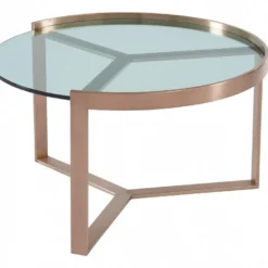 Tables Basses Gigognes En Verre Trempé Et Acier Inoxydable - Transparent Et Cuivré - BASERI 19 Tables Basses Gigognes En Verre Trempé Et Acier Inoxydable - Transparent Et Cuivré - BASERI -Pas Cher Mobiliora Magasin table basse 12349013