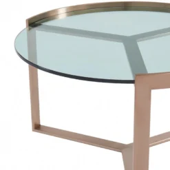 Tables Basses Gigognes En Verre Trempé Et Acier Inoxydable - Transparent Et Cuivré - BASERI 20 Tables Basses Gigognes En Verre Trempé Et Acier Inoxydable - Transparent Et Cuivré - BASERI -Pas Cher Mobiliora Magasin table basse 12349015