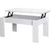 Table Basse Pliante 51/63X105X55Cm Blanc - Venprodin -Pas Cher Mobiliora Magasin table basse 12357189