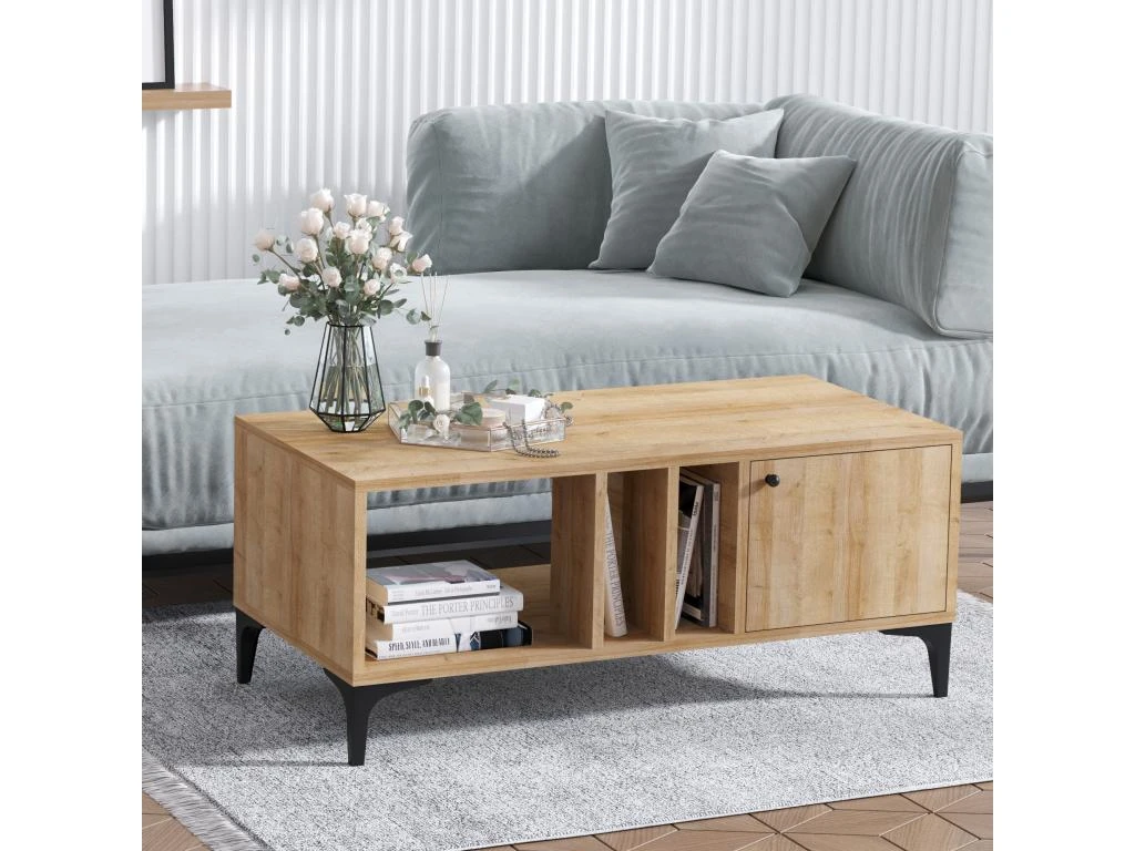 Table Gigognes Nilo Design 100% Panneau De Particules Plaqué Mélaminé En Couleur Chêne. 100x47x50 Cmcm 4 Table Gigognes Nilo Design 100% Panneau De Particules Plaqué Mélaminé En Couleur Chêne. 100x47x50 Cmcm – Image 2