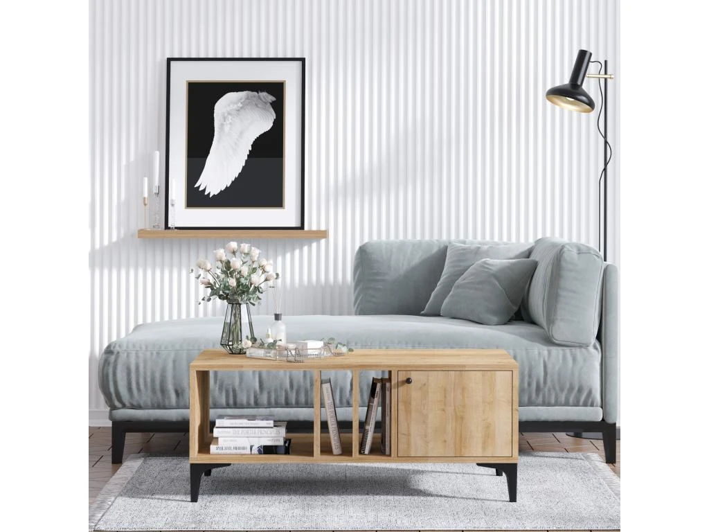 Table Gigognes Nilo Design 100% Panneau De Particules Plaqué Mélaminé En Couleur Chêne. 100x47x50 Cmcm 5 Table Gigognes Nilo Design 100% Panneau De Particules Plaqué Mélaminé En Couleur Chêne. 100x47x50 Cmcm – Image 3