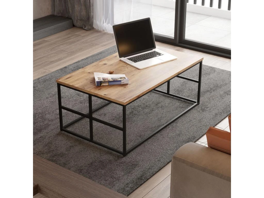 Table D’appoint Tajo Design Panneau De Particules Plaqué Mélaminé En Couleur Atlantic Pino. 100x40x60cm 5 Table D’appoint Tajo Design Panneau De Particules Plaqué Mélaminé En Couleur Atlantic Pino. 100x40x60cm – Image 3