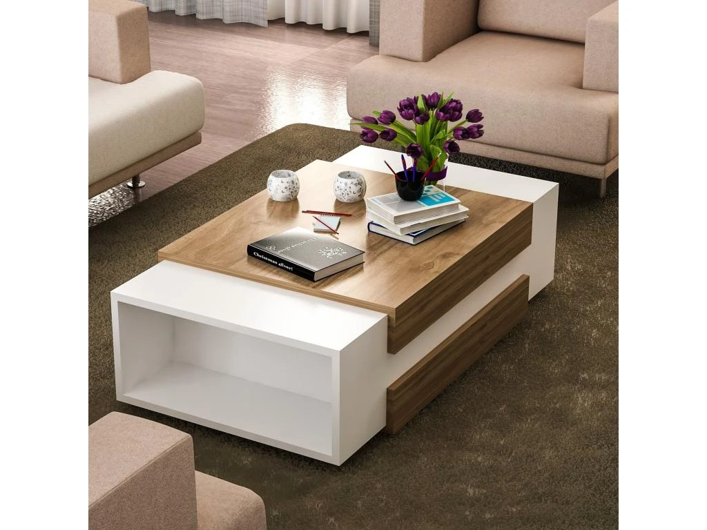 Table D’appoint Sena Design Panneau De Particules Plaqué Mélaminé Nn Couleur Blanc Bois. 110x31x57 Cmcm 4 Table D’appoint Sena Design Panneau De Particules Plaqué Mélaminé Nn Couleur Blanc Bois. 110x31x57 Cmcm – Image 2