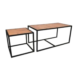 Tables Basses Orinoco Dotée De Pieds Métalliquesen Couleur Nogal Noir. 104x50x50cm -Pas Cher Mobiliora Magasin table basse 12358695