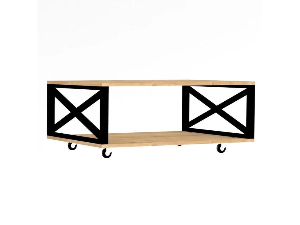 Table D’appoint Tajo Design Panneau De Particules Plaqué Mélaminé En Couleur Atlantic Pino. 98x33,6x60cm 4 Table D’appoint Tajo Design Panneau De Particules Plaqué Mélaminé En Couleur Atlantic Pino. 98x33,6x60cm – Image 2