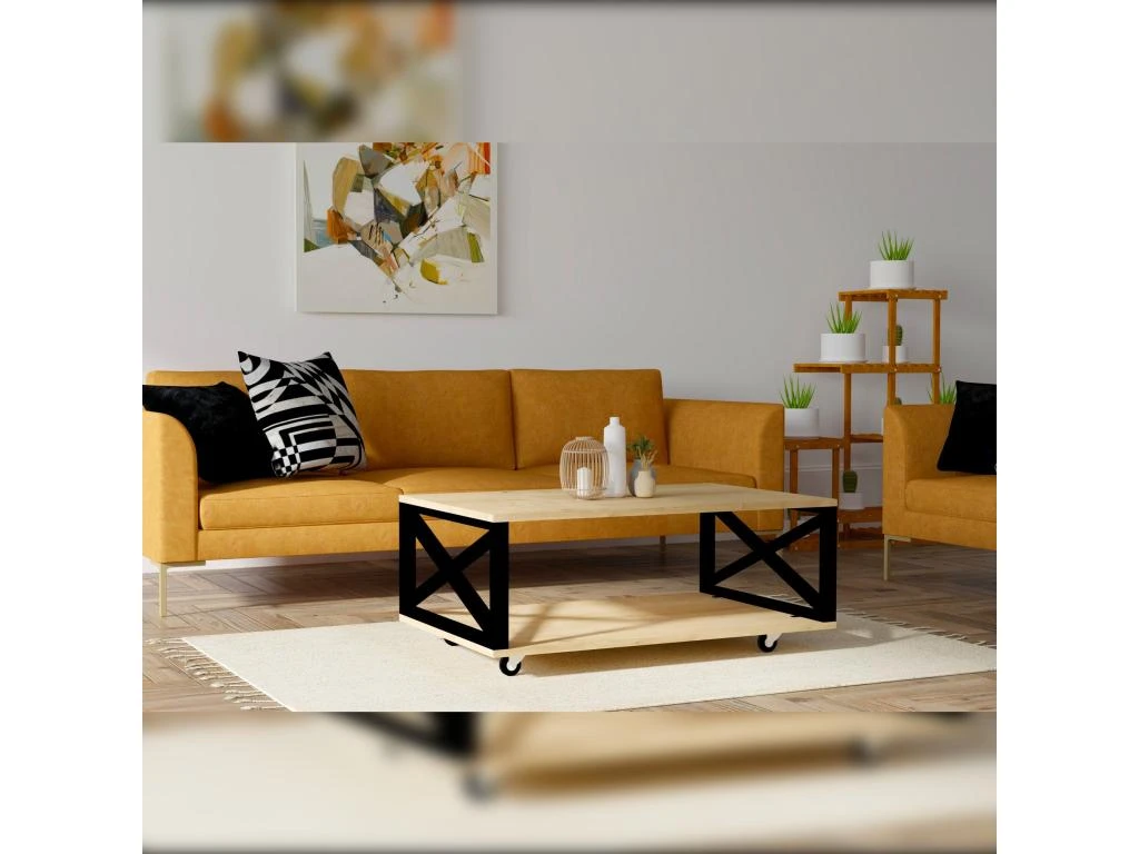 Table D’appoint Tajo Design Panneau De Particules Plaqué Mélaminé En Couleur Atlantic Pino. 98x33,6x60cm 5 Table D’appoint Tajo Design Panneau De Particules Plaqué Mélaminé En Couleur Atlantic Pino. 98x33,6x60cm – Image 3