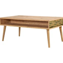 Table D’appoint Tajo Design Panneau De Particules Plaqué Mélaminé En Couleur Atlantic Pino. 110x45x60cm
