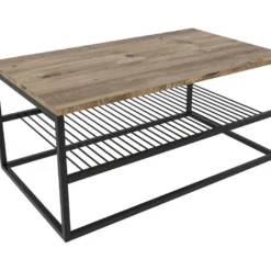 Tables Basses Mississipi Dotée De Pieds Métalliquesen Couleur Pin Atlantique Noir. 95x43x55cm