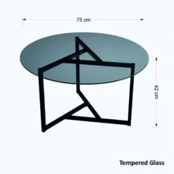 Tables Basses Rhin Ronde Structure Métallique En Couleur Noir Uni. 75x42x75cm -Pas Cher Mobiliora Magasin table basse 12358831