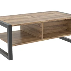 Tables Basses Tajo, Structure Et Le Support Fabriquées En Métal En Couleur Pin Atlantique Noir. 105x40x55cm