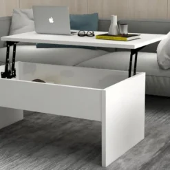 Table D’appoint Sena Design Panneau De Particules Plaqué Mélaminé En Couleur Blanc. 90x52x45cm -Pas Cher Mobiliora Magasin table basse 12358989