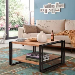 Tables Basses Tajo Polyvalent Et Multifonctionnel En Métal En Couleur Pin Atlantique Noir. 70x40x70cm -Pas Cher Mobiliora Magasin table basse 12359043