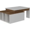 Table D’appoint Sena Design Panneau De Particules Plaqué Mélaminé En Couleur Blanc Nogal. 90x37,4x60cm -Pas Cher Mobiliora Magasin table basse 12359067