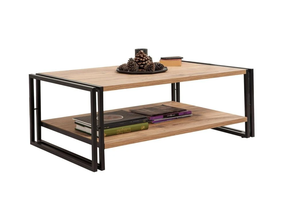 Tables Basses Tajo, Structure Et Le Support Fabriquées En Métal En Couleur Pin Atlantique Noir. 110x40x70cm 3 Tables Basses Tajo, Structure Et Le Support Fabriquées En Métal En Couleur Pin Atlantique Noir. 110x40x70cm