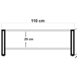Tables Basses Tajo, Structure Et Le Support Fabriquées En Métal En Couleur Pin Atlantique Noir. 110x40x70cm 7 Tables Basses Tajo, Structure Et Le Support Fabriquées En Métal En Couleur Pin Atlantique Noir. 110x40x70cm -Pas Cher Mobiliora Magasin table basse 12359181