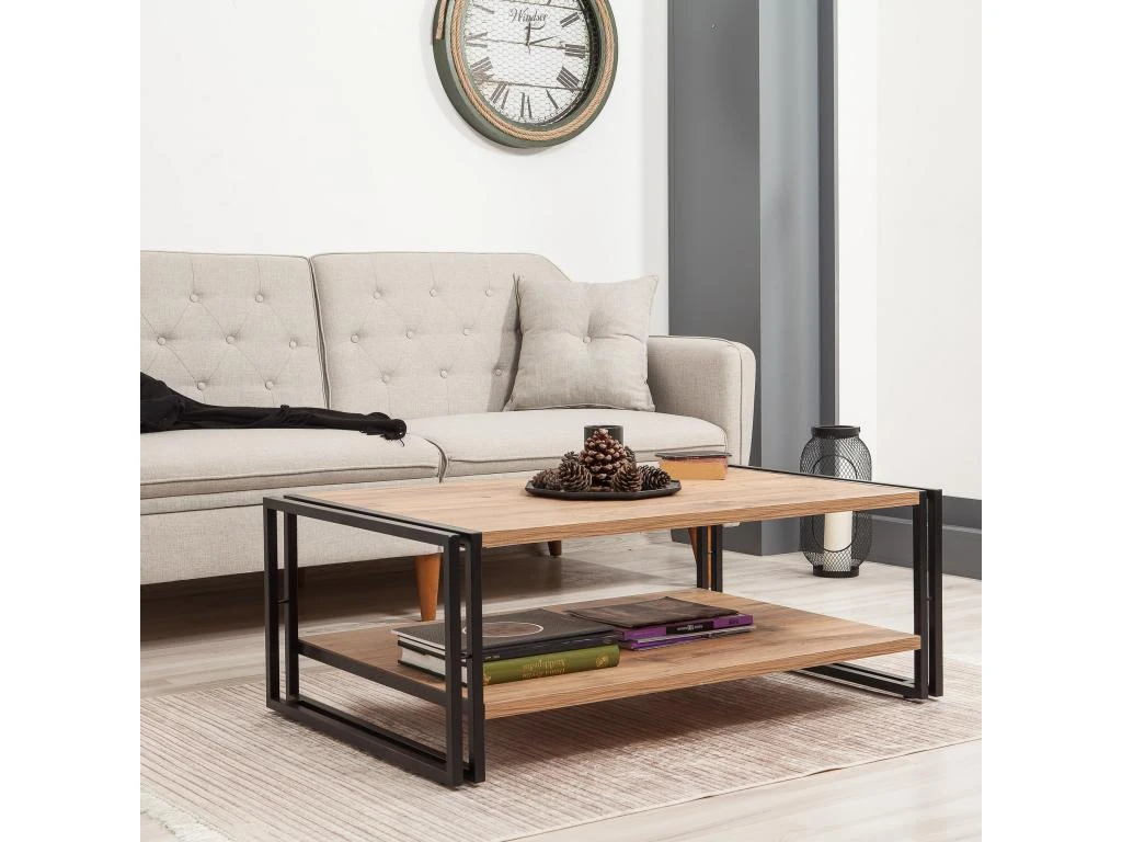 Tables Basses Tajo, Structure Et Le Support Fabriquées En Métal En Couleur Pin Atlantique Noir. 110x40x70cm 5 Tables Basses Tajo, Structure Et Le Support Fabriquées En Métal En Couleur Pin Atlantique Noir. 110x40x70cm – Image 3