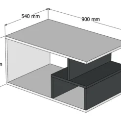 Table D’appoint Niger Design Panneau De Particules Plaqué Mélaminé En Couleur Foncé Nogal Blanche. 90x54x42cm -Pas Cher Mobiliora Magasin table basse 12359215