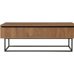 Tables Basses Tajo, Structure Et Le Support Fabriquées En Métal En Couleur Nogal Noir. 120x43x60cm