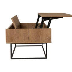 Tables Basses Tajo, Structure Et Le Support Fabriquées En Métal En Couleur Nogal Noir. 120x43x60cm -Pas Cher Mobiliora Magasin table basse 12359237