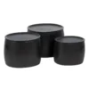 RIDIRI - Lot De 3 Tables Basses Ovales Métal Noir Texturé 2 RIDIRI - Lot De 3 Tables Basses Ovales Métal Noir Texturé -Pas Cher Mobiliora Magasin table basse 12402831