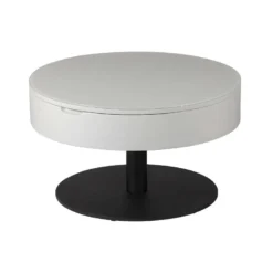 Table Basse Ronde Relevable Gris Clair/Anthracite Mat - AONANG