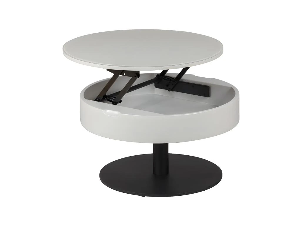 Table Basse Ronde Relevable Gris Clair/Anthracite Mat - AONANG 4 Table Basse Ronde Relevable Gris Clair/Anthracite Mat - AONANG – Image 2