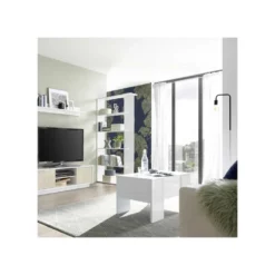 Table Basse Relevable Blanc Laqué Brillant - TINO -Pas Cher Mobiliora Magasin table basse 12405541