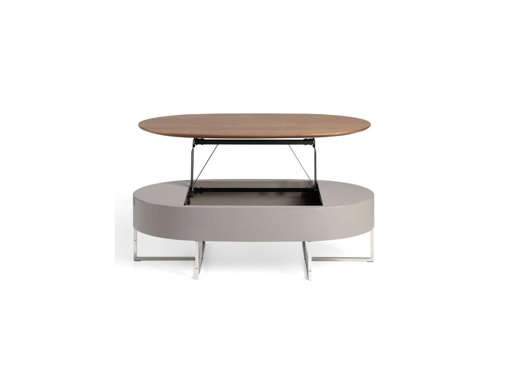 Table Basse Relevable Noyer/Métal - FORDO 3 Table Basse Relevable Noyer/Métal - FORDO