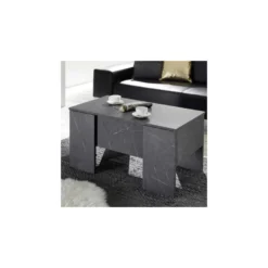 Table Basse Relevable Marbre Noir - TINO