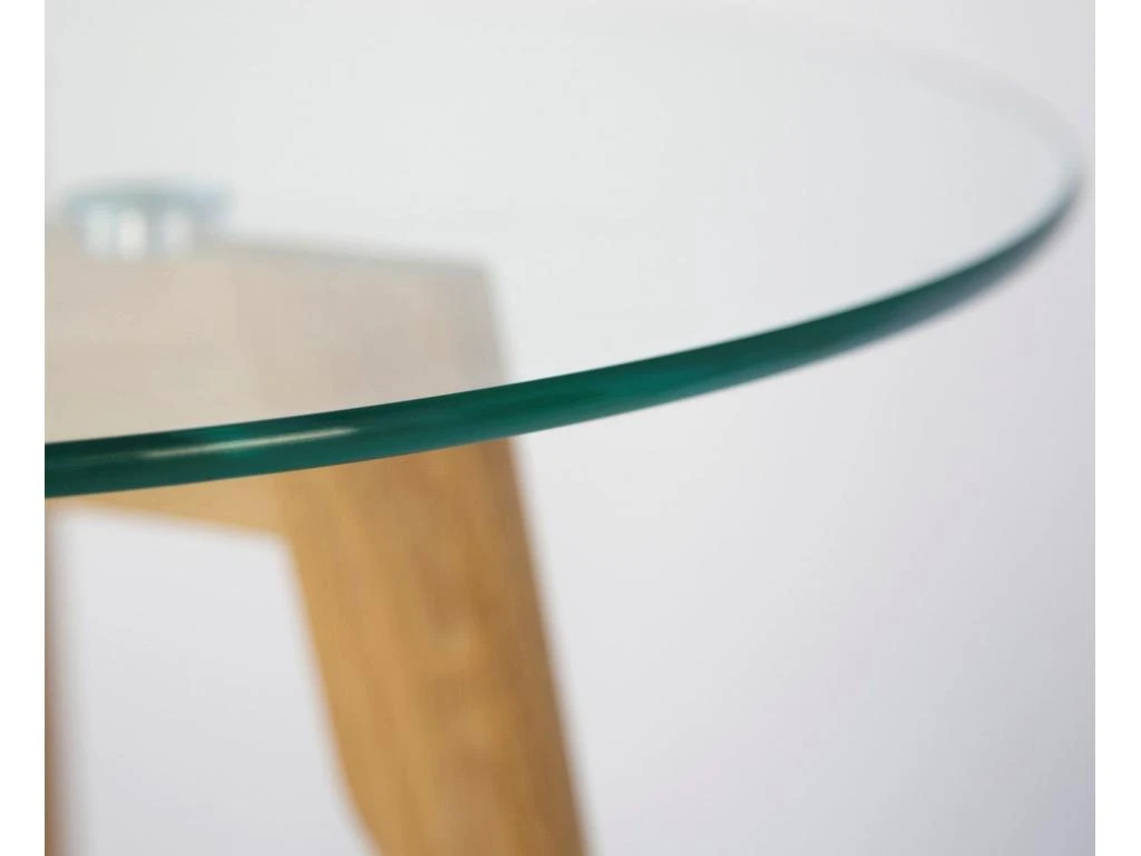 Set De Deux Tables Basses Plateau En Verre Pied En Bois TABA06006 5 Set De Deux Tables Basses Plateau En Verre Pied En Bois TABA06006 – Image 3