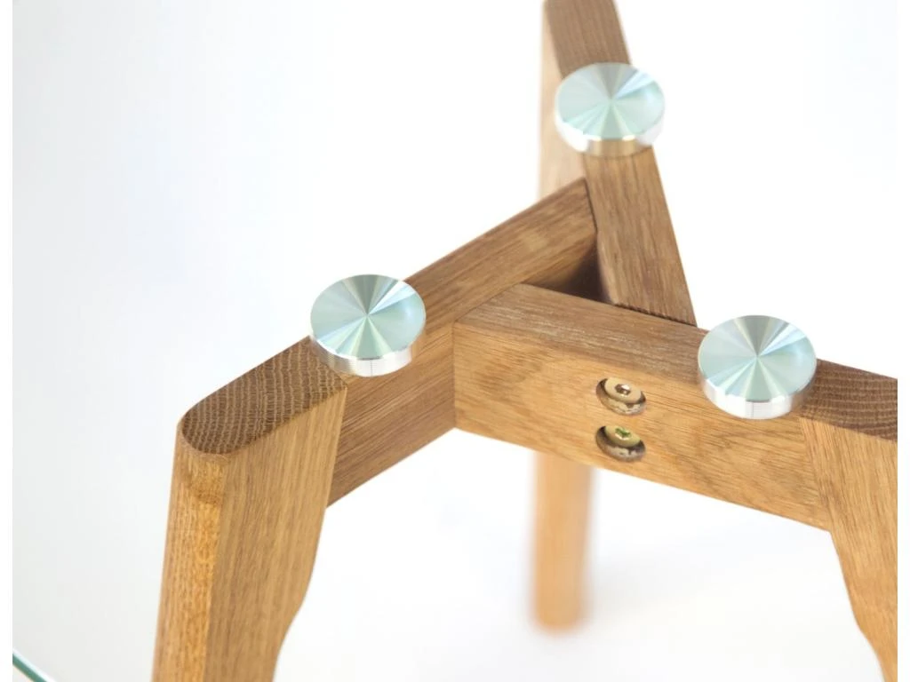 Set De Deux Tables Basses Plateau En Verre Pied En Bois TABA06006 6 Set De Deux Tables Basses Plateau En Verre Pied En Bois TABA06006 – Image 4