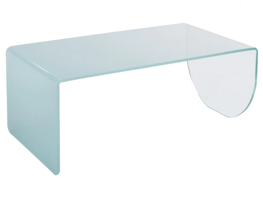 Table Basse En Verre Trempé - Transparent Et Bleu - KINAMI 3 Table Basse En Verre Trempé - Transparent Et Bleu - KINAMI