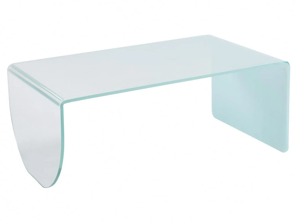 Table Basse En Verre Trempé - Transparent Et Bleu - KINAMI 5 Table Basse En Verre Trempé - Transparent Et Bleu - KINAMI – Image 3