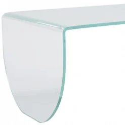 Table Basse En Verre Trempé - Transparent Et Bleu - KINAMI 11 Table Basse En Verre Trempé - Transparent Et Bleu - KINAMI -Pas Cher Mobiliora Magasin table basse 12586445