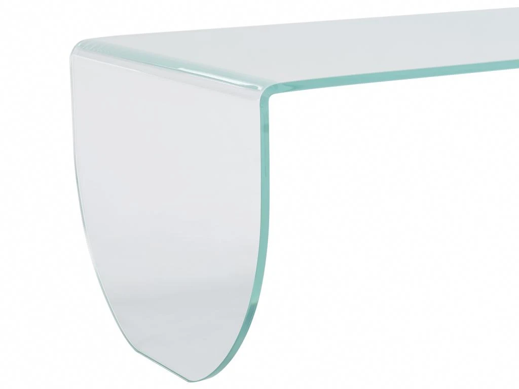 Table Basse En Verre Trempé - Transparent Et Bleu - KINAMI 6 Table Basse En Verre Trempé - Transparent Et Bleu - KINAMI – Image 4