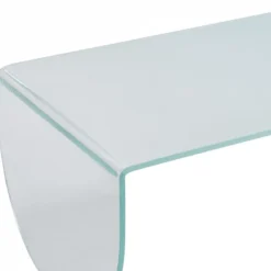 Table Basse En Verre Trempé - Transparent Et Bleu - KINAMI 12 Table Basse En Verre Trempé - Transparent Et Bleu - KINAMI -Pas Cher Mobiliora Magasin table basse 12586447