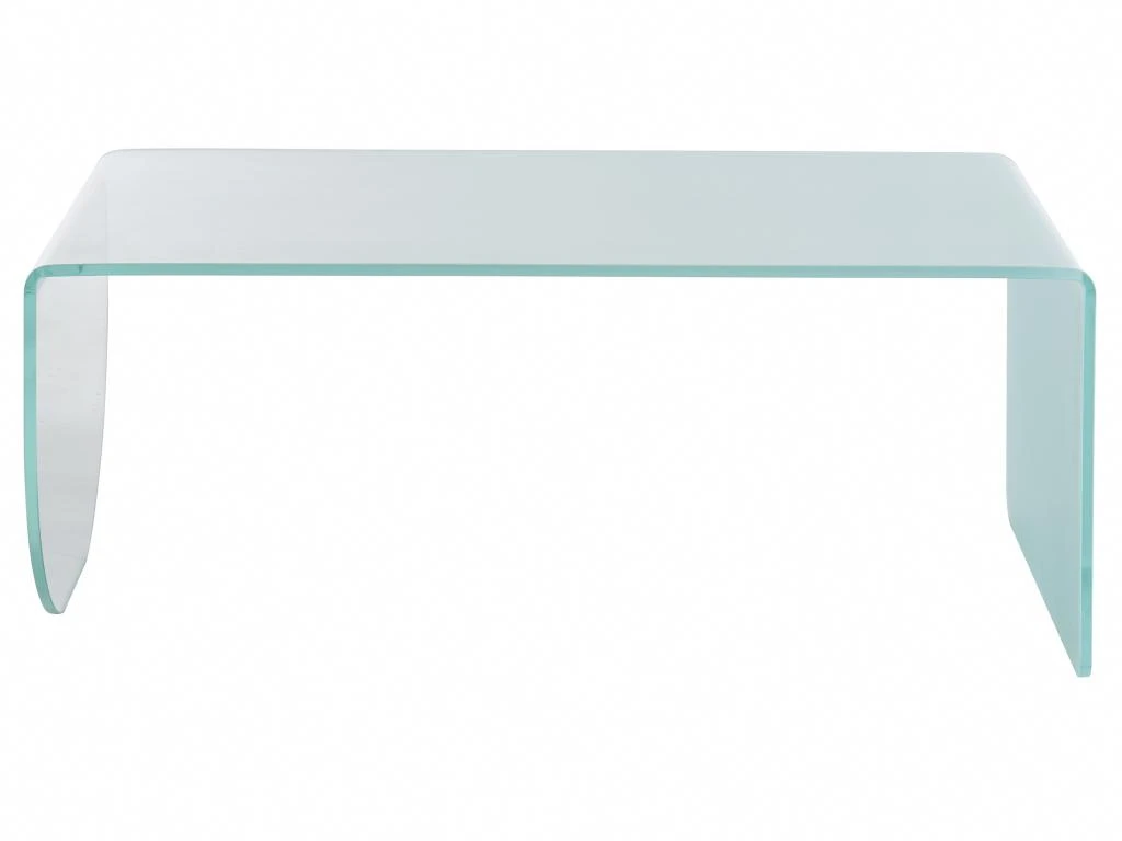 Table Basse En Verre Trempé - Transparent Et Bleu - KINAMI 4 Table Basse En Verre Trempé - Transparent Et Bleu - KINAMI – Image 2