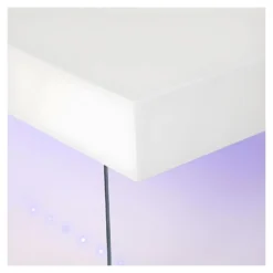 Table Basse Et Luminaire Led - Rectangulaire - En Panneaux De MDF - Blanc - Style Contemporain - L120 X P60 X H45 Cm - BLUE LIGH -Pas Cher Mobiliora Magasin table basse 12586741
