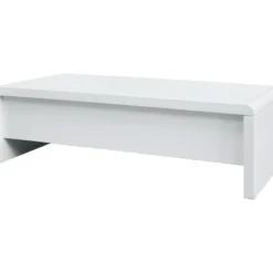 Table Basse Relevable - Blanc Laque - L 120 X P 60 X H 35 - LARS -Pas Cher Mobiliora Magasin table basse 12598237