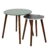 VOSSA - Duo De Tables Gigognes Coloris Vert Et Motif Forêt -Pas Cher Mobiliora Magasin table basse 12599785