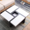 Table Basse Carre Bois Noir Blanc Design Contemporain 35x80x80 -Pas Cher Mobiliora Magasin table basse 12611195