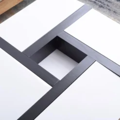 Table Basse Carre Bois Noir Blanc Design Contemporain 35x80x80 -Pas Cher Mobiliora Magasin table basse 12611201