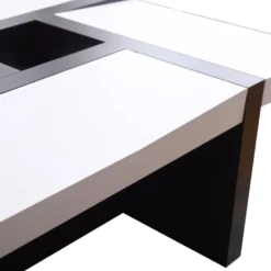Table Basse Carre Bois Noir Blanc Design Contemporain 35x80x80 -Pas Cher Mobiliora Magasin table basse 12611203