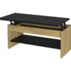 HAPPY Table Basse Relevable - Decor Chene Et Noir - L 100 X P 50 X H 44 Cm -Pas Cher Mobiliora Magasin table basse 12807417