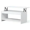 HAPPY Table Basse Relevable Style Contemporain Blanc Mat - L 100 X L 50 Cm -Pas Cher Mobiliora Magasin table basse 12807427