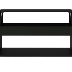 Table Basse HAPPY - Mélaminé Noir - Plateau Relevable - L 100 X P 50 X H 44 Cm -Pas Cher Mobiliora Magasin table basse 12807451