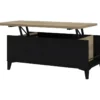 Table Basse Avec Plateau Relevable - Decor Chene Et Noir - L 100 X P 50/72 X H 42/55 Cm -Pas Cher Mobiliora Magasin table basse 12807603