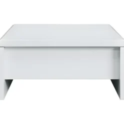 Table Basse Relevable - Blanc Laque - L 75 X P 75 X H 35 - KARL -Pas Cher Mobiliora Magasin table basse 12807621